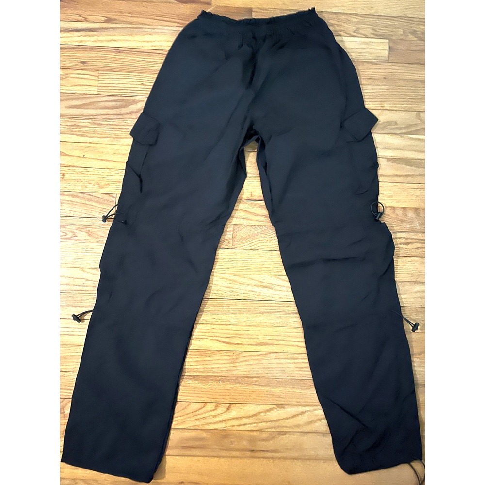Garage Black High Rise Nylon Lightweight Cargo Parachute Pants Women XS - 24x33 - Picture 2 of 4